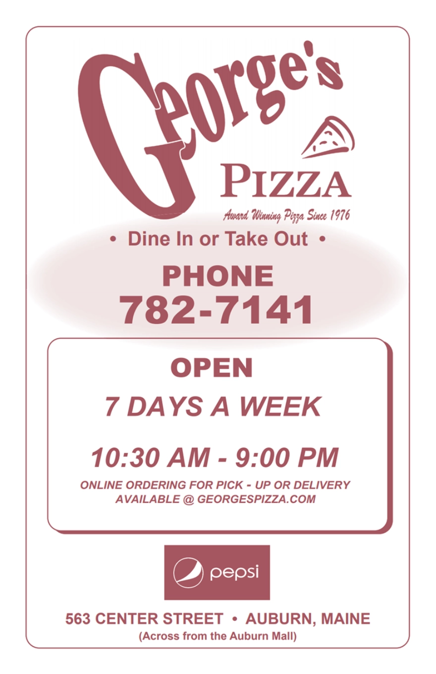 georges pizza near auburn lewiston turner maine subs italians take out menu page 1